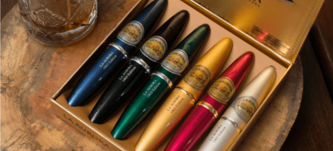 A PERFECT CIGAR GIFT SET: LA AURORA 1903 EDITION PREFERIDOS TREASURE BOX
